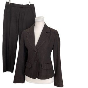 H&M brown w gold specks tweed pantsuit